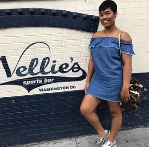 Off the shoulder Jean shirt